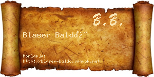 Blaser Baldó névjegykártya